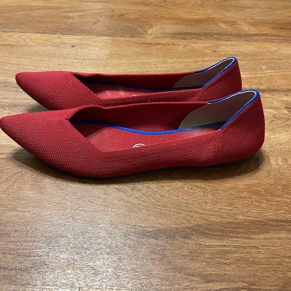 Rothy's Bright Red Textile The Point Ballet Flats Shoes Women’s US 9 EU 40 - Picture 2 of 5